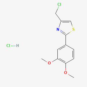 molecular formula C12H13Cl2NO2S B3375014 4-(Chloromethyl)-2-(3,4-dimethoxyphenyl)-1,3-thiazole hydrochloride CAS No. 1052537-37-7