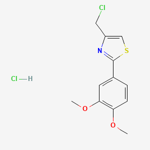 molecular formula C12H13Cl2NO2S B3375014 4-(氯甲基)-2-(3,4-二甲氧基苯基)-1,3-噻唑盐酸盐 CAS No. 1052537-37-7