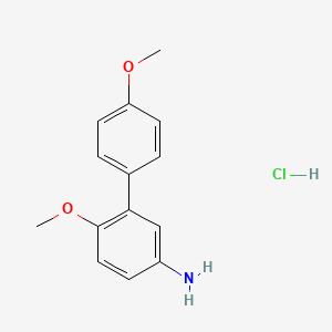 molecular formula C14H16ClNO2 B3375016 4-Methoxy-3-(4-methoxyphenyl)aniline hydrochloride CAS No. 1052540-71-2