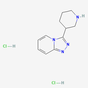 molecular formula C11H16Cl2N4 B3375024 3-{[1,2,4]三唑并[4,3-a]吡啶-3-基}哌啶二盐酸盐 CAS No. 1052541-62-4