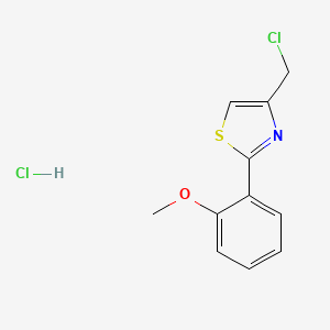 molecular formula C11H11Cl2NOS B3375033 4-(Chloromethyl)-2-(2-methoxyphenyl)-1,3-thiazole hydrochloride CAS No. 1052546-27-6