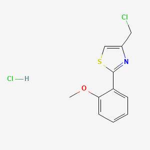 molecular formula C11H11Cl2NOS B3375033 4-(氯甲基)-2-(2-甲氧苯基)-1,3-噻唑盐酸盐 CAS No. 1052546-27-6