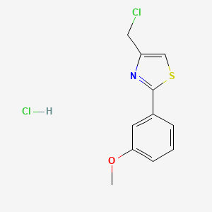 molecular formula C11H11Cl2NOS B3375040 4-(Chloromethyl)-2-(3-methoxyphenyl)-1,3-thiazole hydrochloride CAS No. 1052547-84-8