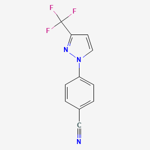 molecular formula C11H6F3N3 B3375083 4-[3-(trifluoromethyl)-1H-pyrazol-1-yl]benzonitrile CAS No. 1059539-29-5