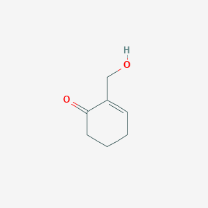 molecular formula C7H10O2 B3375086 2-Cyclohexen-1-one, 2-(hydroxymethyl)- CAS No. 105956-40-9