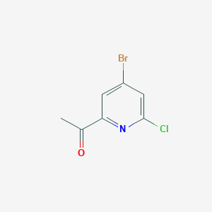 molecular formula C7H5BrClNO B3375105 1-(4-Bromo-6-chloropyridin-2-YL)ethanone CAS No. 1060815-65-7