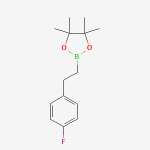 molecular formula C14H20BFO2 B3375116 2-(4-Fluorophenethyl)-4,4,5,5-tetramethyl-1,3,2-dioxaborolane CAS No. 1065498-70-5