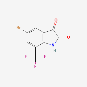 molecular formula C9H3BrF3NO2 B3375118 5-Bromo-7-(trifluoromethyl)indoline-2,3-dione CAS No. 1067187-97-6