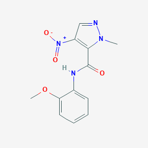 molecular formula C12H12N4O4 B337514 N-(2-methoxyphenyl)-2-methyl-4-nitropyrazole-3-carboxamide 