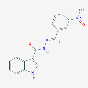 molecular formula C16H12N4O3 B337517 N'-{3-nitrobenzylidene}-1H-indole-3-carbohydrazide 