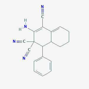 molecular formula C19H16N4 B337518 2-amino-4-phenyl-4a,5,6,7-tetrahydro-1,3,3(4H)-naphthalenetricarbonitrile 