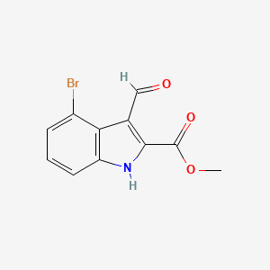 molecular formula C11H8BrNO3 B3375192 Methyl 4-bromo-3-formyl-1H-indole-2-carboxylate CAS No. 1079252-75-7