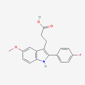 molecular formula C18H16FNO3 B3375201 3-[2-(4-fluorophenyl)-5-methoxy-1H-indol-3-yl]propanoic acid CAS No. 1082334-06-2