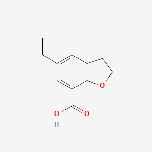 molecular formula C11H12O3 B3375240 5-Ethyl-2,3-dihydro-1-benzofuran-7-carboxylic acid CAS No. 108551-59-3