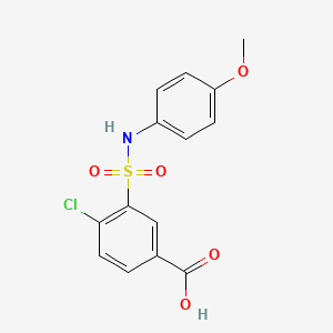molecular formula C14H12ClNO5S B3375272 4-chloro-3-[(4-methoxyphenyl)sulfamoyl]benzoic Acid CAS No. 109029-99-4