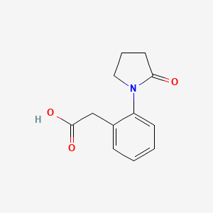 molecular formula C12H13NO3 B3375279 2-(2-(2-Oxopyrrolidin-1-yl)phenyl)acetic acid CAS No. 109049-91-4