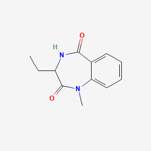 molecular formula C12H14N2O2 B3375305 3-ethyl-1-methyl-2,3,4,5-tetrahydro-1H-1,4-benzodiazepine-2,5-dione CAS No. 1093060-45-7