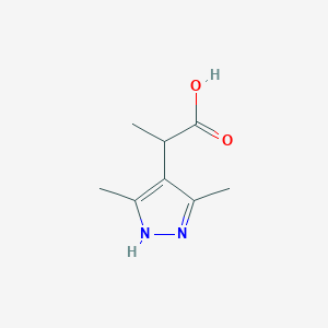 molecular formula C8H12N2O2 B3375311 2-(3,5-dimethyl-1H-pyrazol-4-yl)propanoic acid CAS No. 1093416-51-3