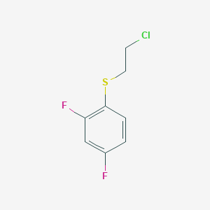 molecular formula C8H7ClF2S B3375381 1-[(2-Chloroethyl)sulfanyl]-2,4-difluorobenzene CAS No. 1097168-39-2