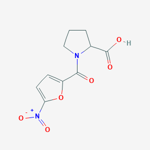 molecular formula C10H10N2O6 B3375419 1-(5-Nitrofuran-2-carbonyl)pyrrolidine-2-carboxylic acid CAS No. 1101848-43-4