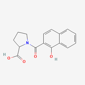 molecular formula C16H15NO4 B3375441 1-(1-Hydroxynaphthalene-2-carbonyl)pyrrolidine-2-carboxylic acid CAS No. 1103247-90-0