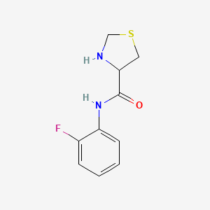 molecular formula C10H11FN2OS B3375487 N-(2-fluorophenyl)-1,3-thiazolidine-4-carboxamide CAS No. 1104191-84-5