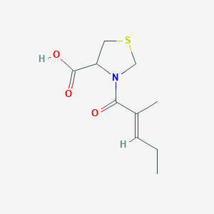 molecular formula C10H15NO3S B3375523 3-(2-Methylpent-2-enoyl)-1,3-thiazolidine-4-carboxylic acid CAS No. 1105507-65-0