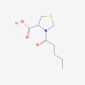 molecular formula C9H15NO3S B3375531 3-Pentanoyl-1,3-thiazolidine-4-carboxylic acid CAS No. 1105692-89-4