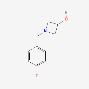 molecular formula C10H12FNO B3375558 1-[(4-Fluorophenyl)methyl]azetidin-3-ol CAS No. 111043-49-3