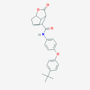 molecular formula C25H27NO4 B337556 N-[4-(4-tert-butylphenoxy)phenyl]-2-oxohexahydro-2H-3,5-methanocyclopenta[b]furan-7-carboxamide 