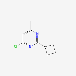 molecular formula C9H11ClN2 B3375565 4-Chloro-2-cyclobutyl-6-methylpyrimidine CAS No. 1111832-69-9