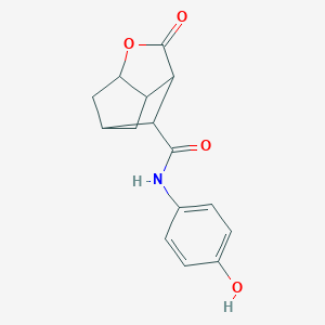 molecular formula C15H15NO4 B337560 4-Oxatricyclo[4.2.1.0(3,7)]nonane-9-carboxamide, N-(4-hydroxyphenyl)-5-oxo- 