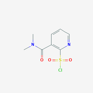 molecular formula C8H9ClN2O3S B3375633 2-Pyridinesulfonyl chloride, 3-[(dimethylamino)carbonyl]- CAS No. 112006-58-3