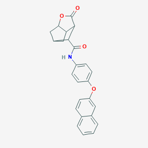 molecular formula C25H21NO4 B337564 N-[4-(naphthalen-2-yloxy)phenyl]-2-oxohexahydro-2H-3,5-methanocyclopenta[b]furan-7-carboxamide 