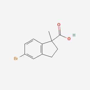 molecular formula C11H11BrO2 B3375669 5-Bromo-1-methyl-2,3-dihydro-1H-indene-1-carboxylic acid CAS No. 1132943-99-7