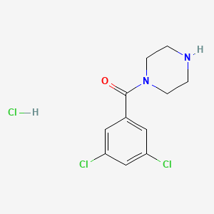 molecular formula C11H13Cl3N2O B3375690 1-(3,5-Dichlorobenzoyl)piperazine hydrochloride CAS No. 1134449-64-1