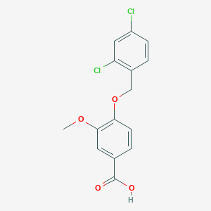 molecular formula C15H12Cl2O4 B3375693 4-[(2,4-Dichlorophenyl)methoxy]-3-methoxybenzoic acid CAS No. 113457-31-1