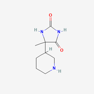 molecular formula C9H15N3O2 B3375700 5-Methyl-5-(piperidin-3-yl)imidazolidine-2,4-dione CAS No. 1134774-08-5