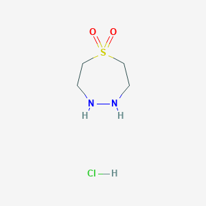 molecular formula C4H11ClN2O2S B3375719 1lambda6,4,5-Thiadiazepane-1,1-dione hydrochloride CAS No. 1135051-02-3