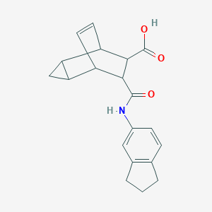 molecular formula C20H21NO3 B337576 7-(2,3-dihydro-1H-inden-5-ylcarbamoyl)tricyclo[3.2.2.0~2,4~]non-8-ene-6-carboxylic acid 