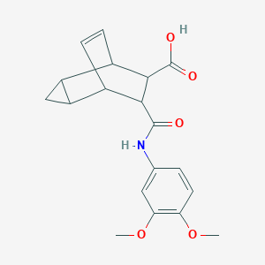 molecular formula C19H21NO5 B337577 7-[(3,4-Dimethoxyanilino)carbonyl]tricyclo[3.2.2.0~2,4~]non-8-ene-6-carboxylic acid 