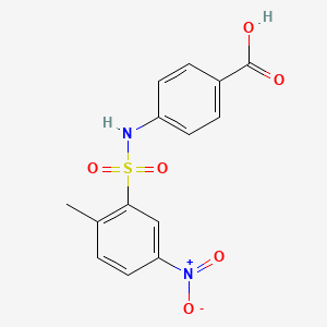 molecular formula C14H12N2O6S B3375780 4-(2-Methyl-5-nitro-benzenesulfonylamino)-benzoic acid CAS No. 114500-26-4