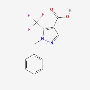molecular formula C12H9F3N2O2 B3375794 1-benzyl-5-(trifluoromethyl)-1H-pyrazole-4-carboxylic acid CAS No. 1152504-29-4