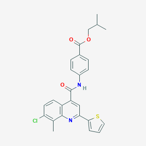molecular formula C26H23ClN2O3S B337580 Isobutyl 4-({[7-chloro-8-methyl-2-(2-thienyl)-4-quinolinyl]carbonyl}amino)benzoate 