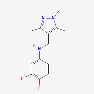 molecular formula C13H15F2N3 B3375811 3,4-Difluoro-N-((1,3,5-trimethyl-1H-pyrazol-4-yl)methyl)aniline CAS No. 1152609-74-9