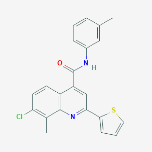 molecular formula C22H17ClN2OS B337584 7-chloro-8-methyl-N-(3-methylphenyl)-2-(2-thienyl)-4-quinolinecarboxamide 