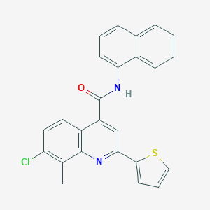 molecular formula C25H17ClN2OS B337585 7-chloro-8-methyl-N-(1-naphthyl)-2-(2-thienyl)-4-quinolinecarboxamide 