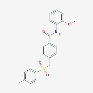 molecular formula C22H21NO4S B337588 N-(2-methoxyphenyl)-4-{[(4-methylphenyl)sulfonyl]methyl}benzamide 