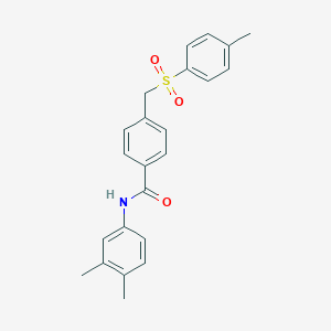 molecular formula C23H23NO3S B337589 N-(3,4-dimethylphenyl)-4-{[(4-methylphenyl)sulfonyl]methyl}benzamide 
