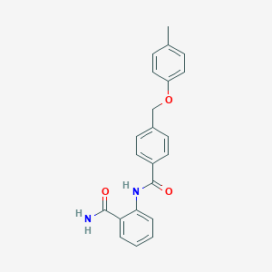 molecular formula C22H20N2O3 B337592 2-({4-[(4-Methylphenoxy)methyl]benzoyl}amino)benzamide 